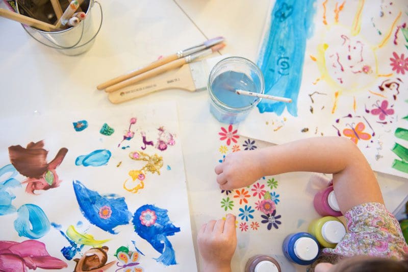 Colorful arts and crafts supplies