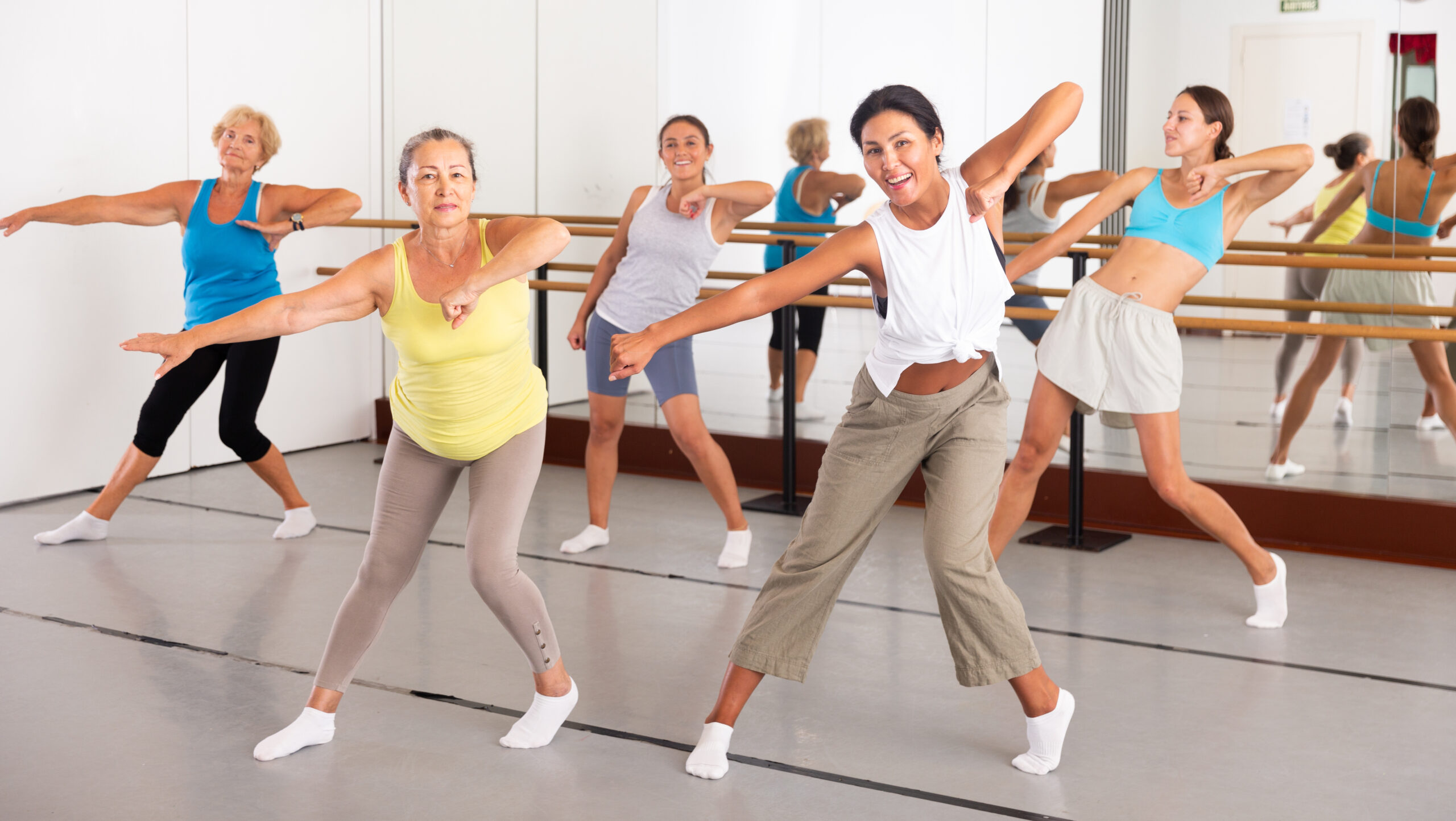 Senior dance fitness class
